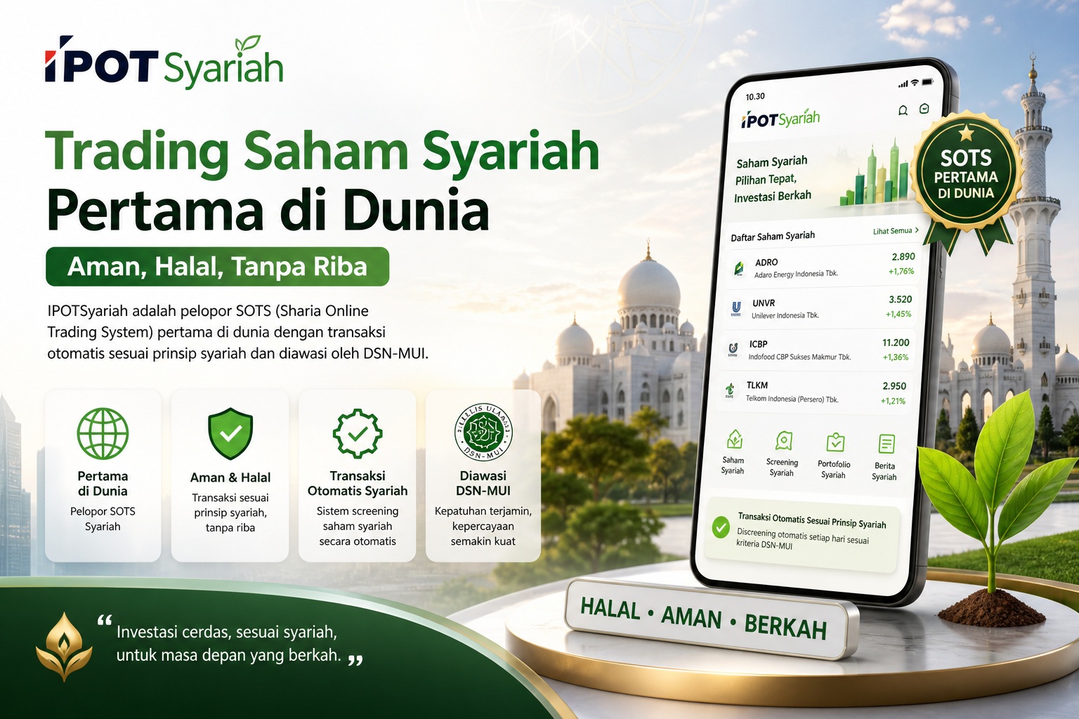 IPOTSyariah: Trading Saham Syariah Pertama di Dunia, Aman & Halal!