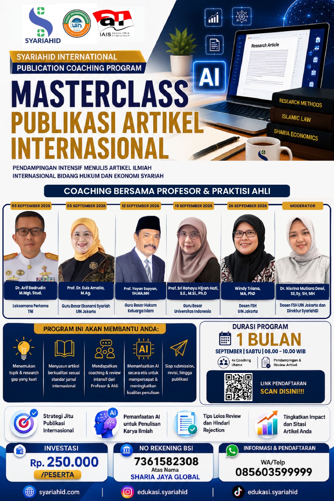 Flyer Masterclass Publikasi Artikel Internasional SyariahID